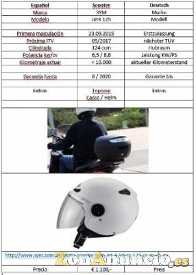 Scooter SYM Jet4 125cc, 2º mano,